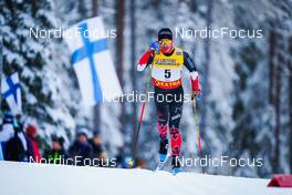 27.11.2021, Ruka, Finland (FIN): Antoine Cyr (CAN) - FIS world cup cross-country, 15km men, Ruka (FIN). www.nordicfocus.com. © Thibaut/NordicFocus. Every downloaded picture is fee-liable.