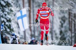 27.11.2021, Ruka, Finland (FIN): Alexander Bolshunov (RUS) - FIS world cup cross-country, 15km men, Ruka (FIN). www.nordicfocus.com. © Thibaut/NordicFocus. Every downloaded picture is fee-liable.