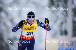 27.11.2021, Ruka, Finland (FIN): Gus Schumacher (USA) - FIS world cup cross-country, 15km men, Ruka (FIN). www.nordicfocus.com. © Thibaut/NordicFocus. Every downloaded picture is fee-liable.