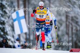 27.11.2021, Ruka, Finland (FIN): Paal Golberg (NOR), Ristomatti Hakola (FIN), (l-r)  - FIS world cup cross-country, 15km men, Ruka (FIN). www.nordicfocus.com. © Thibaut/NordicFocus. Every downloaded picture is fee-liable.