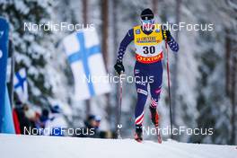 27.11.2021, Ruka, Finland (FIN): Gus Schumacher (USA) - FIS world cup cross-country, 15km men, Ruka (FIN). www.nordicfocus.com. © Thibaut/NordicFocus. Every downloaded picture is fee-liable.