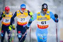 27.11.2021, Ruka, Finland (FIN): Florian Notz (GER), Jonas Dobler (GER), Richard Jouve (FRA), (l-r)  - FIS world cup cross-country, 15km men, Ruka (FIN). www.nordicfocus.com. © Thibaut/NordicFocus. Every downloaded picture is fee-liable.