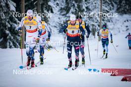 26.11.2021, Ruka, Finland (FIN): Marcus Grate (SWE), Anton Persson (SWE), Ben Ogden (USA), Luke Jager (USA), (l-r)  - FIS world cup cross-country, individual sprint, Ruka (FIN). www.nordicfocus.com. © Modica/NordicFocus. Every downloaded picture is fee-liable.