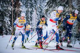 26.11.2021, Ruka, Finland (FIN): Anton Persson (SWE), Luke Jager (USA), Marcus Grate (SWE), Ben Ogden (USA), (l-r)  - FIS world cup cross-country, individual sprint, Ruka (FIN). www.nordicfocus.com. © Modica/NordicFocus. Every downloaded picture is fee-liable.