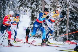 26.11.2021, Ruka, Finland (FIN): Haavard Solaas Taugboel (NOR), +m19+, Olof Jonsson (SWE), (l-r)  - FIS world cup cross-country, individual sprint, Ruka (FIN). www.nordicfocus.com. © Modica/NordicFocus. Every downloaded picture is fee-liable.