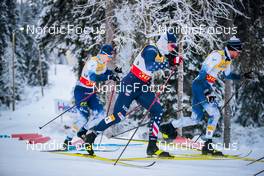 26.11.2021, Ruka, Finland (FIN): Niilo Moilanen (FIN), James Clinton Schoonmnaker (USA), Joni Maki (FIN), (l-r)  - FIS world cup cross-country, individual sprint, Ruka (FIN). www.nordicfocus.com. © Modica/NordicFocus. Every downloaded picture is fee-liable.
