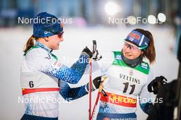 26.11.2021, Ruka, Finland (FIN): Johanna Matintalo (FIN), Katri Lylynpera (FIN), (l-r)  - FIS world cup cross-country, individual sprint, Ruka (FIN). www.nordicfocus.com. © Modica/NordicFocus. Every downloaded picture is fee-liable.