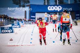 26.11.2021, Ruka, Finland (FIN): Alexander Terentev (RUS), Paal Golberg (NOR), Erik Valnes (NOR), (l-r)  - FIS world cup cross-country, individual sprint, Ruka (FIN). www.nordicfocus.com. © Modica/NordicFocus. Every downloaded picture is fee-liable.