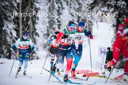 26.11.2021, Ruka, Finland (FIN): Maaret Pajunoja (FIN), Ane Appelkvist Stenseth (NOR), Nadine Faehndrich (SUI), Maiken Caspersen Falla (NOR), (l-r)  - FIS world cup cross-country, individual sprint, Ruka (FIN). www.nordicfocus.com. © Modica/NordicFocus. Every downloaded picture is fee-liable.
