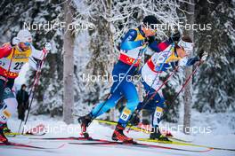 26.11.2021, Ruka, Finland (FIN): Haavard Solaas Taugboel (NOR), +m19+, Olof Jonsson (SWE), (l-r)  - FIS world cup cross-country, individual sprint, Ruka (FIN). www.nordicfocus.com. © Modica/NordicFocus. Every downloaded picture is fee-liable.