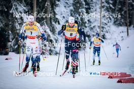 26.11.2021, Ruka, Finland (FIN): Marcus Grate (SWE), Anton Persson (SWE), Ben Ogden (USA), Luke Jager (USA), (l-r)  - FIS world cup cross-country, individual sprint, Ruka (FIN). www.nordicfocus.com. © Modica/NordicFocus. Every downloaded picture is fee-liable.