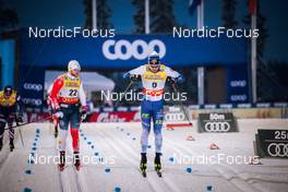 26.11.2021, Ruka, Finland (FIN): James Clinton Schoonmnaker (USA), Haavard Solaas Taugboel (NOR), Joni Maki (FIN), (l-r)  - FIS world cup cross-country, individual sprint, Ruka (FIN). www.nordicfocus.com. © Modica/NordicFocus. Every downloaded picture is fee-liable.