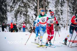 26.11.2021, Ruka, Finland (FIN): Jasmin Joensuu (FIN), Tatiana Sorina (RUS) - FIS world cup cross-country, individual sprint, Ruka (FIN). www.nordicfocus.com. © Modica/NordicFocus. Every downloaded picture is fee-liable.