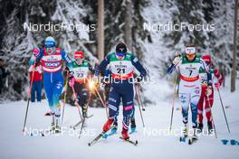 26.11.2021, Ruka, Finland (FIN): Anamarija Lampic (SLO), Katharina Hennig (GER), Julia Kern (USA), Anna Dyvik (SWE), Anastasiya Faleeva (RUS), (l-r)  - FIS world cup cross-country, individual sprint, Ruka (FIN). www.nordicfocus.com. © Modica/NordicFocus. Every downloaded picture is fee-liable.