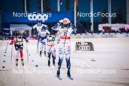 26.11.2021, Ruka, Finland (FIN): Maiken Caspersen Falla (NOR), Johanna Matintalo (FIN), Johanna Hagstroem (SWE), Maja Dahlqvist (SWE), (l-r)  - FIS world cup cross-country, individual sprint, Ruka (FIN). www.nordicfocus.com. © Modica/NordicFocus. Every downloaded picture is fee-liable.