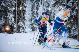26.11.2021, Ruka, Finland (FIN): Lauri Mannila (FRA), Joni Maki (FIN), Verneri Suhonen (FIN), +mg+ - FIS world cup cross-country, individual sprint, Ruka (FIN). www.nordicfocus.com. © Modica/NordicFocus. Every downloaded picture is fee-liable.