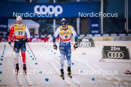 26.11.2021, Ruka, Finland (FIN): Haavard Solaas Taugboel (NOR), Joni Maki (FIN) - FIS world cup cross-country, individual sprint, Ruka (FIN). www.nordicfocus.com. © Modica/NordicFocus. Every downloaded picture is fee-liable.
