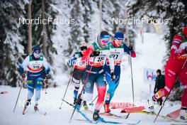 26.11.2021, Ruka, Finland (FIN): Maaret Pajunoja (FIN), Ane Appelkvist Stenseth (NOR), Nadine Faehndrich (SUI), (l-r)  - FIS world cup cross-country, individual sprint, Ruka (FIN). www.nordicfocus.com. © Modica/NordicFocus. Every downloaded picture is fee-liable.