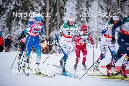 26.11.2021, Ruka, Finland (FIN): Anamarija Lampic (SLO), Maja Dahlqvist (SWE), Anastasiya Faleeva (RUS), Anna Dyvik (SWE), (l-r)  - FIS world cup cross-country, individual sprint, Ruka (FIN). www.nordicfocus.com. © Modica/NordicFocus. Every downloaded picture is fee-liable.