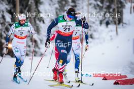 26.11.2021, Ruka, Finland (FIN): Maja Dahlqvist (SWE), Julia Kern (USA), Anna Dyvik (SWE), (l-r)  - FIS world cup cross-country, individual sprint, Ruka (FIN). www.nordicfocus.com. © Modica/NordicFocus. Every downloaded picture is fee-liable.