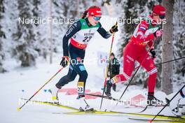 26.11.2021, Ruka, Finland (FIN): Katharina Hennig (GER), Anastasiya Faleeva (RUS), (l-r)  - FIS world cup cross-country, individual sprint, Ruka (FIN). www.nordicfocus.com. © Modica/NordicFocus. Every downloaded picture is fee-liable.