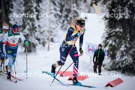 26.11.2021, Ruka, Finland (FIN): Krista Parmakoski (FIN), Jessie Diggins (USA), (l-r)  - FIS world cup cross-country, individual sprint, Ruka (FIN). www.nordicfocus.com. © Modica/NordicFocus. Every downloaded picture is fee-liable.