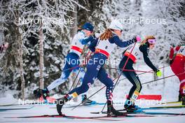 26.11.2021, Ruka, Finland (FIN): Johanna Matintalo (FIN), Rosie Brennan (USA), Laura Gimmler (GER), Yulia Stupak (RUS), (l-r)  - FIS world cup cross-country, individual sprint, Ruka (FIN). www.nordicfocus.com. © Modica/NordicFocus. Every downloaded picture is fee-liable.