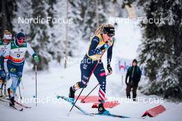 26.11.2021, Ruka, Finland (FIN): Johanna Matintalo (FIN), Jessie Diggins (USA)  - FIS world cup cross-country, individual sprint, Ruka (FIN). www.nordicfocus.com. © Modica/NordicFocus. Every downloaded picture is fee-liable.