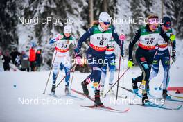 26.11.2021, Ruka, Finland (FIN): Louise Lindstroem (SWE), Rosie Brennan (USA), Laura Gimmler (GER), Johanna Matintalo (FIN), (l-r)  - FIS world cup cross-country, individual sprint, Ruka (FIN). www.nordicfocus.com. © Modica/NordicFocus. Every downloaded picture is fee-liable.
