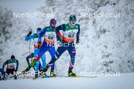 28.11.2021, Ruka, Finland (FIN): Egor Kazarinov (BLR), Hunter Wonders (USA), (l-r)  - FIS world cup cross-country, pursuit men, Ruka (FIN). www.nordicfocus.com. © Modica/NordicFocus. Every downloaded picture is fee-liable.