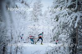 28.11.2021, Ruka, Finland (FIN): Andrew Musgrave (GBR), Friedrich Moch (GER), (l-r)  - FIS world cup cross-country, pursuit men, Ruka (FIN). www.nordicfocus.com. © Modica/NordicFocus. Every downloaded picture is fee-liable.