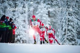 28.11.2021, Ruka, Finland (FIN): Sergey Ustiugov (RUS), Alexey Chervotkin (RUS), Alexander Bolshunov (RUS), (l-r)  - FIS world cup cross-country, pursuit men, Ruka (FIN). www.nordicfocus.com. © Modica/NordicFocus. Every downloaded picture is fee-liable.