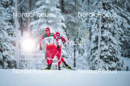 28.11.2021, Ruka, Finland (FIN): Ivan Yakimushkin (RUS), Ilia Semikov (RUS), (l-r)  - FIS world cup cross-country, pursuit men, Ruka (FIN). www.nordicfocus.com. © Modica/NordicFocus. Every downloaded picture is fee-liable.