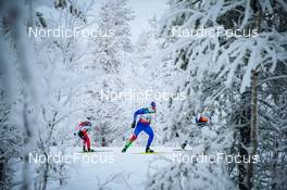 28.11.2021, Ruka, Finland (FIN): Masato Tanaka (JPN), Aliaksandr Voranau (BLR), Petr Knop (CZE), (l-r)  - FIS world cup cross-country, pursuit men, Ruka (FIN). www.nordicfocus.com. © Modica/NordicFocus. Every downloaded picture is fee-liable.