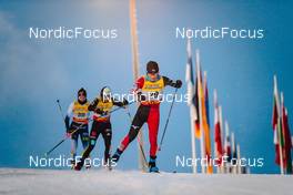 28.11.2021, Ruka, Finland (FIN): Anne Kylloenen (FIN), Antonia Fraebel (GER), Masako Ishida (JPN), (l-r)  - FIS world cup cross-country, pursuit women, Ruka (FIN). www.nordicfocus.com. © Modica/NordicFocus. Every downloaded picture is fee-liable.
