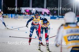 28.11.2021, Ruka, Finland (FIN): Rosie Brennan (USA), Heidi Weng (NOR), (l-r)  - FIS world cup cross-country, pursuit women, Ruka (FIN). www.nordicfocus.com. © Modica/NordicFocus. Every downloaded picture is fee-liable.