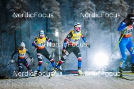 28.11.2021, Ruka, Finland (FIN): Novie Mccabe (USA), Petra Novakova (CZE), Katerina Janatova (CZE), Martina Di Centa (ITA), (l-r)  - FIS world cup cross-country, pursuit women, Ruka (FIN). www.nordicfocus.com. © Modica/NordicFocus. Every downloaded picture is fee-liable.