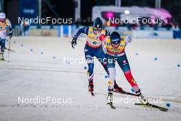 28.11.2021, Ruka, Finland (FIN): Rosie Brennan (USA), Heidi Weng (NOR), (l-r)  - FIS world cup cross-country, pursuit women, Ruka (FIN). www.nordicfocus.com. © Modica/NordicFocus. Every downloaded picture is fee-liable.