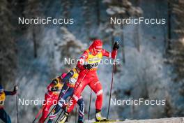 28.11.2021, Ruka, Finland (FIN): Nadine Faehndrich (SUI), Teresa Stadlober (AUT), Jessie Diggins (USA), Natalia Nepryaeva (RUS), (l-r)  - FIS world cup cross-country, pursuit women, Ruka (FIN). www.nordicfocus.com. © Modica/NordicFocus. Every downloaded picture is fee-liable.