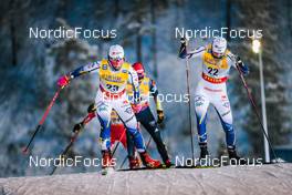 28.11.2021, Ruka, Finland (FIN): Charlotte Kalla (SWE), Pia Fink (GER), Louise Lindstroem (SWE), (l-r)  - FIS world cup cross-country, pursuit women, Ruka (FIN). www.nordicfocus.com. © Modica/NordicFocus. Every downloaded picture is fee-liable.