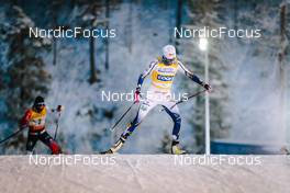 28.11.2021, Ruka, Finland (FIN): Therese Johaug (NOR), Frida Karlsson (SWE), (l-r)  - FIS world cup cross-country, pursuit women, Ruka (FIN). www.nordicfocus.com. © Modica/NordicFocus. Every downloaded picture is fee-liable.