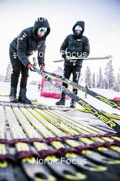 28.11.2021, Ruka, Finland (FIN): Swedish skimen with Fischer Ski   - FIS world cup cross-country, pursuit women, Ruka (FIN). www.nordicfocus.com. © Modica/NordicFocus. Every downloaded picture is fee-liable.