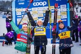 04.12.2021, Lillehammer, Norway (NOR): Therese Johaug (NOR), Frida Karlsson (SWE), Rosie Brennan (USA), (l-r) - FIS world cup cross-country, 10km women, Lillehammer (NOR). www.nordicfocus.com. © Thibaut/NordicFocus. Every downloaded picture is fee-liable.