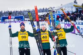 04.12.2021, Lillehammer, Norway (NOR): Hans Christer Holund (NOR), Simen Hegstad Krueger (NOR), Martin Loewstroem Nyenget (NOR), (l-r) - FIS world cup cross-country, 15km men, Lillehammer (NOR). www.nordicfocus.com. © Thibaut/NordicFocus. Every downloaded picture is fee-liable.