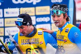 04.12.2021, Lillehammer, Norway (NOR): Arnaud Chautemps (FRA), Hugo Lapalus (FRA), (l-r)  - FIS world cup cross-country, 15km men, Lillehammer (NOR). www.nordicfocus.com. © Thibaut/NordicFocus. Every downloaded picture is fee-liable.