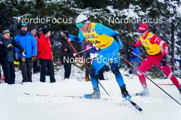 04.12.2021, Lillehammer, Norway (NOR): Maurice Manificat (FRA), Andrey Larkov (RUS), (l-r)  - FIS world cup cross-country, 15km men, Lillehammer (NOR). www.nordicfocus.com. © Thibaut/NordicFocus. Every downloaded picture is fee-liable.