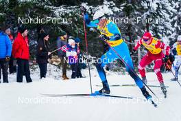 04.12.2021, Lillehammer, Norway (NOR): Maurice Manificat (FRA), Andrey Larkov (RUS), (l-r)  - FIS world cup cross-country, 15km men, Lillehammer (NOR). www.nordicfocus.com. © Thibaut/NordicFocus. Every downloaded picture is fee-liable.