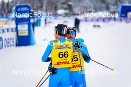 04.12.2021, Lillehammer, Norway (NOR): Hugo Lapalus (FRA), Arnaud Chautemps (FRA), (l-r)  - FIS world cup cross-country, 15km men, Lillehammer (NOR). www.nordicfocus.com. © Thibaut/NordicFocus. Every downloaded picture is fee-liable.