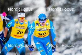04.12.2021, Lillehammer, Norway (NOR): Clement Parisse (FRA), Francesco De Fabiani (ITA), (l-r)  - FIS world cup cross-country, 15km men, Lillehammer (NOR). www.nordicfocus.com. © Thibaut/NordicFocus. Every downloaded picture is fee-liable.