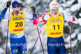 04.12.2021, Lillehammer, Norway (NOR): Perttu Hyvarinen (FIN), Haavard Moseby (NOR), (l-r)  - FIS world cup cross-country, 15km men, Lillehammer (NOR). www.nordicfocus.com. © Thibaut/NordicFocus. Every downloaded picture is fee-liable.